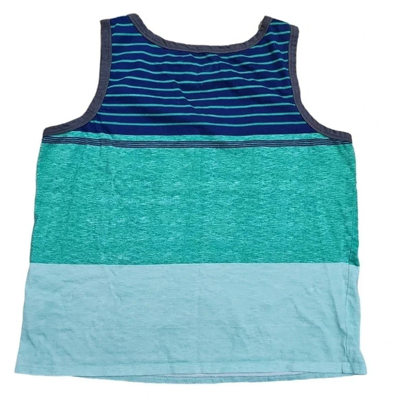 Belize Medium Retro 80's Blue Green Palm Tree Tank Top Casual Beach Y2K - Picture 3 of 6